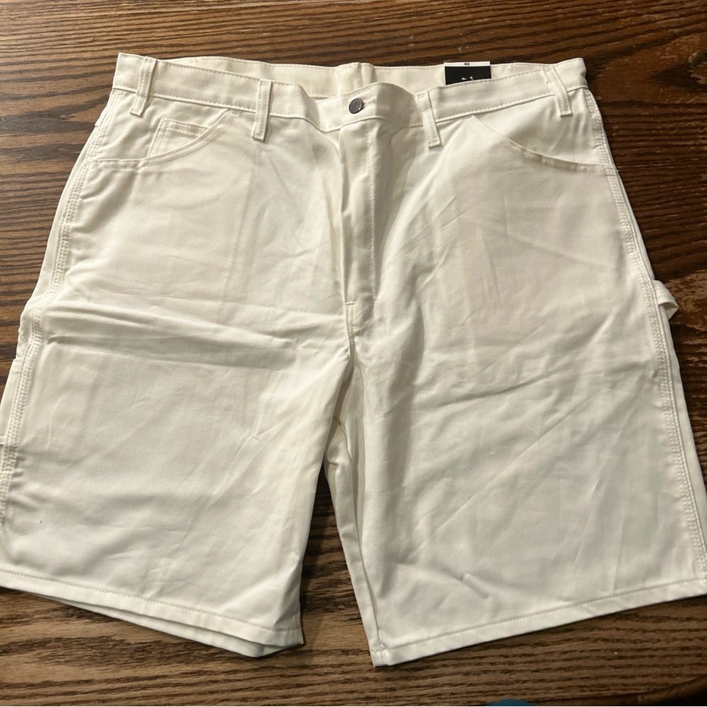 Dickies Men's Cream Flat Front Shorts